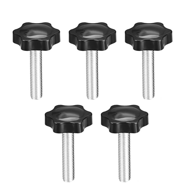 38mm diameter plum hexagon-shaped handles M10 × 50mm star knob Male thread 2 pieces clamping screw knob 